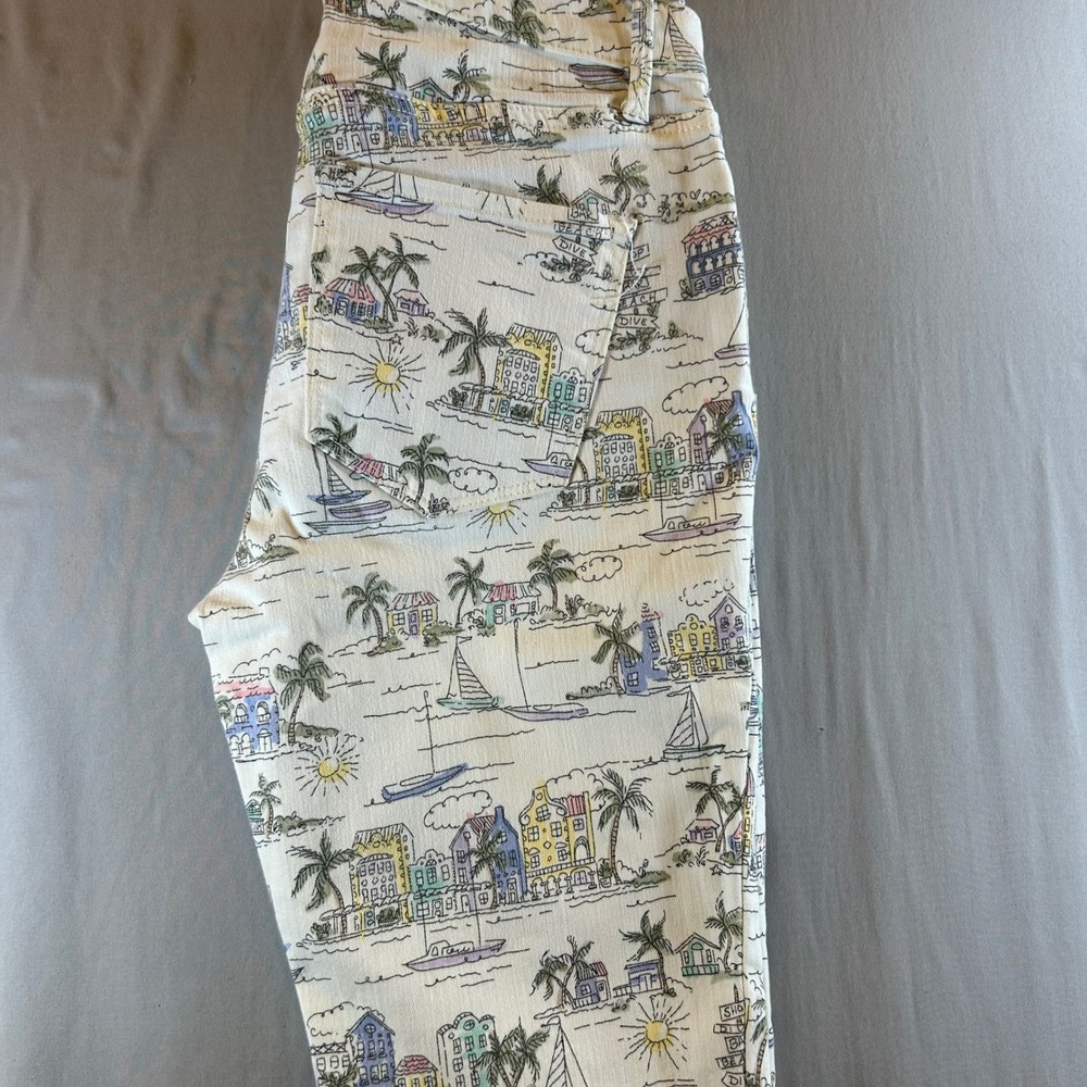 Talbots Womens Jegging Crop Coastal Beach Print Pants White Multi Size 2 - Picture 11 of 11